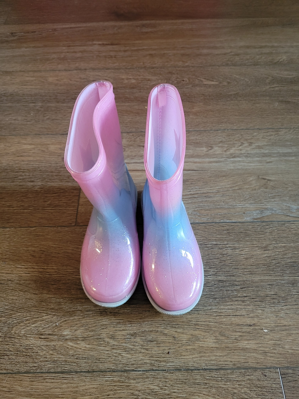Kids Glitter Ombre Pink-Blue Rain Boots